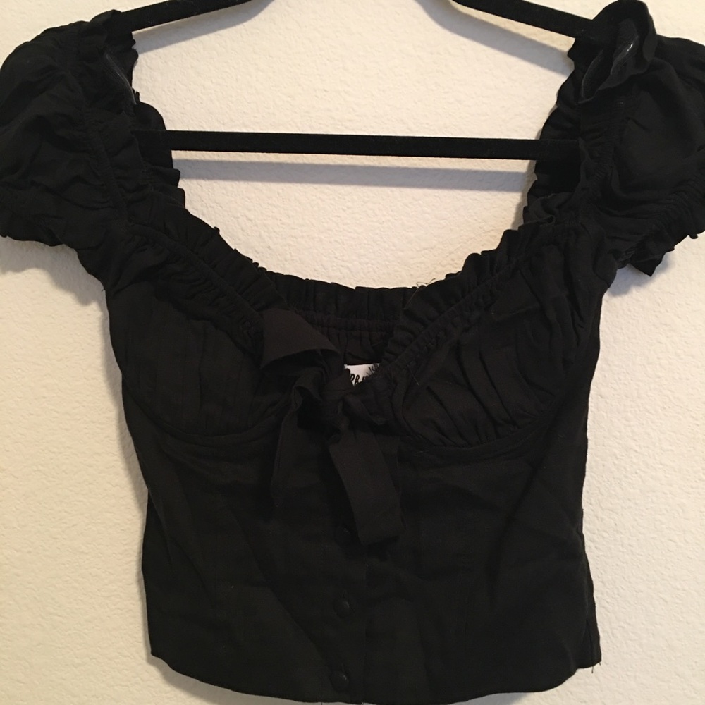 Princess Polly Black Elouise Bustier Crop Top